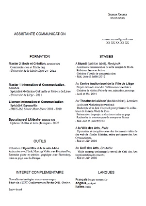 Exemple de CV : assistante de communication : Exemples de CV